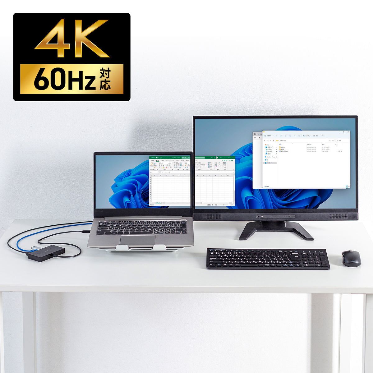 サンワサプライ [USB Type C] マルチ変換アダプタ USB-DKM10BK