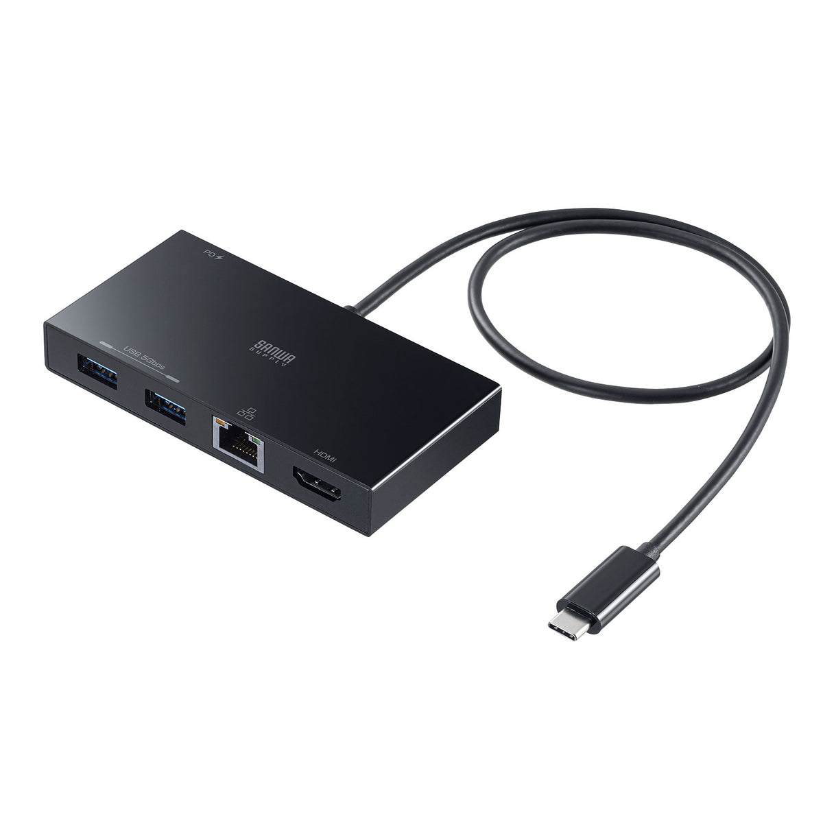 サンワサプライ [USB Type C] マルチ変換アダプタ USB-DKM10BK