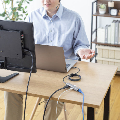 サンワサプライ [USB Type C] ドッキングハブ(HDMI+LAN付) USB-3TCHLP7S-1