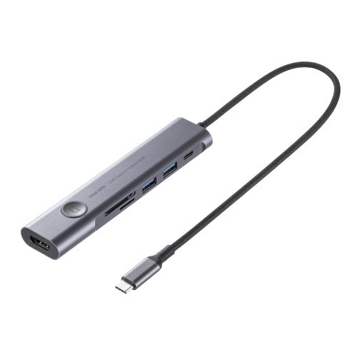 サンワサプライ [USB Type C] ﾄﾞｯｷﾝｸﾞﾊﾌﾞ(ｶｰﾄﾞﾘｰﾀﾞｰ付) USB-5TCHCP17GM