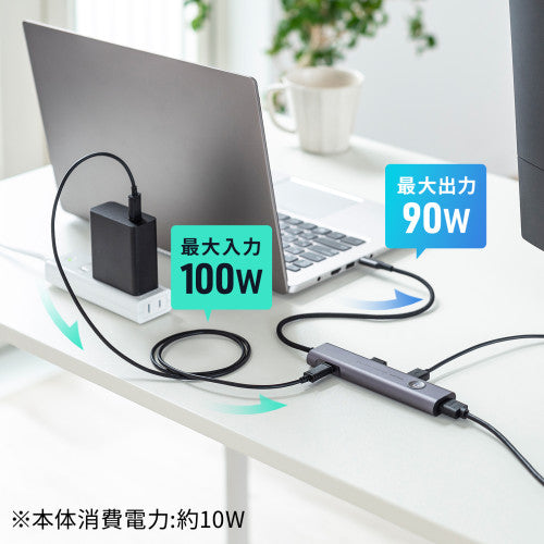 サンワサプライ [USB Type C] ﾄﾞｯｷﾝｸﾞﾊﾌﾞ(HDMIﾎﾟｰﾄ付) USB-5TCHP18GM