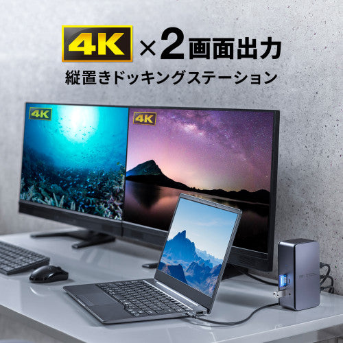 サンワサプライ [USB TypeC] ﾄﾞｯｷﾝｸﾞｽﾃｰｼｮﾝ(4K対応) USB-CVDK12