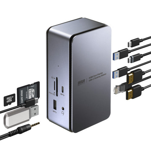 サンワサプライ [USB TypeC] ﾄﾞｯｷﾝｸﾞｽﾃｰｼｮﾝ(4K対応) USB-CVDK12