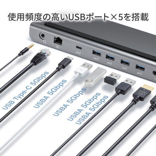 サンワサプライ [USB TypeC] ﾄﾞｯｷﾝｸﾞｽﾃｰｼｮﾝ(3画面/4K対応) USB-CVDK14