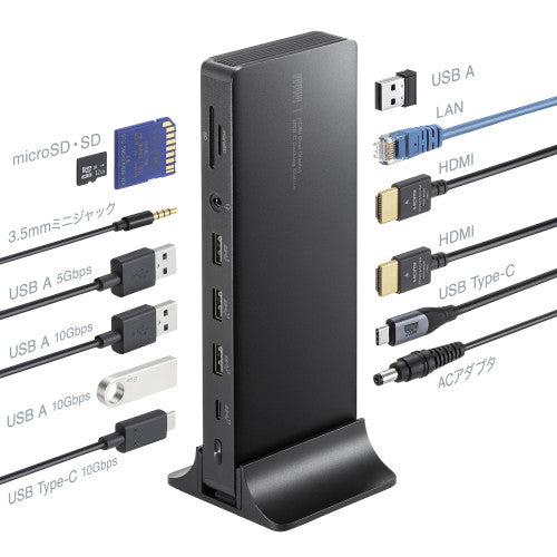 サンワサプライ [USB TypeC] ﾄﾞｯｷﾝｸﾞｽﾃｰｼｮﾝ(2画面/ｱﾀﾞﾌﾟﾀ USB-CVDK16