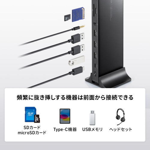 サンワサプライ [USB TypeC] ﾄﾞｯｷﾝｸﾞｽﾃｰｼｮﾝ(2画面/ｱﾀﾞﾌﾟﾀ USB-CVDK16