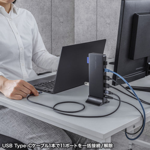サンワサプライ [USB TypeC] ﾄﾞｯｷﾝｸﾞｽﾃｰｼｮﾝ(2画面/ｱﾀﾞﾌﾟﾀ USB-CVDK16