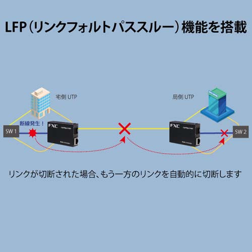 FXC ｷﾞｶﾞﾋﾞｯﾄ対応ﾒﾃﾞｨｱｺﾝﾊﾞｰﾀ(SFPﾀｲﾌﾟ) LEX1851-1F