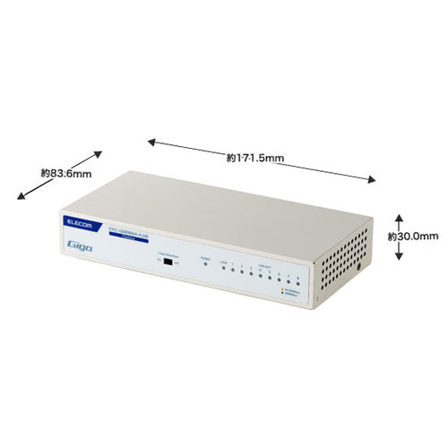 エレコム 171.5x 83.6x30mm [8ﾎﾟｰﾄ]スイッチングハブ EHC-G08MN4-HJW