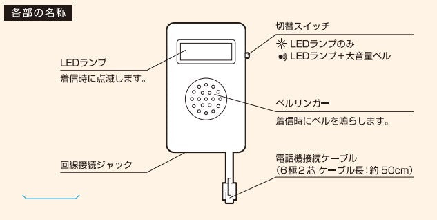 朝日電器（ELPA） [6極2芯] 電話着信フラッシュリンガー TEA-080