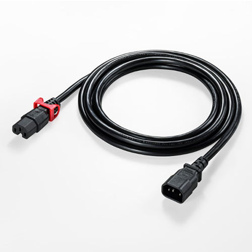 サンワサプライ 250V/15Ax3m 電源ｺｰﾄﾞ(ｻｰﾊﾞ-PC接続/抜止黒 APW15-C14C15LS-3