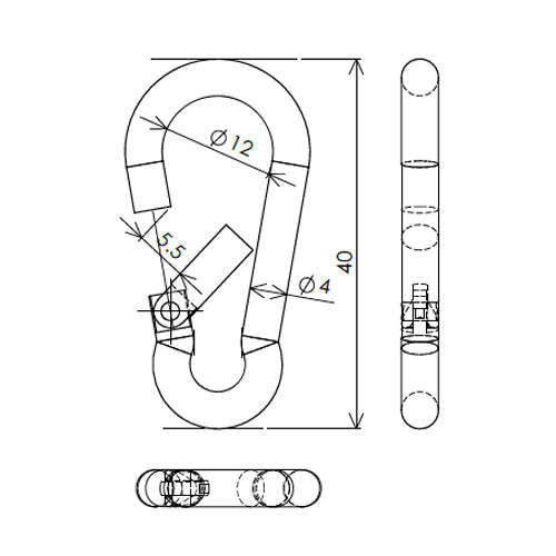ESCO（エスコ） φ25mm/17kg カラビナフック(ﾏｸﾞﾈｯﾄ付) EA781GM-21