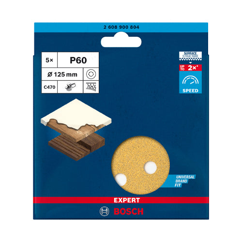 ボッシュ # 40/125mm 穴付ﾃﾞｨｽｸﾍﾟｰﾊﾟｰ(ﾏｼﾞｯｸ式/5枚) 2608900803