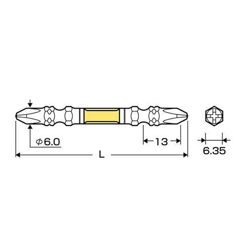 アネックスツール（Anex） #2x 65mm 衝撃吸収ﾀﾞｲﾔﾓﾝﾄﾞﾋﾞｯﾄ(1本) ADR-2065