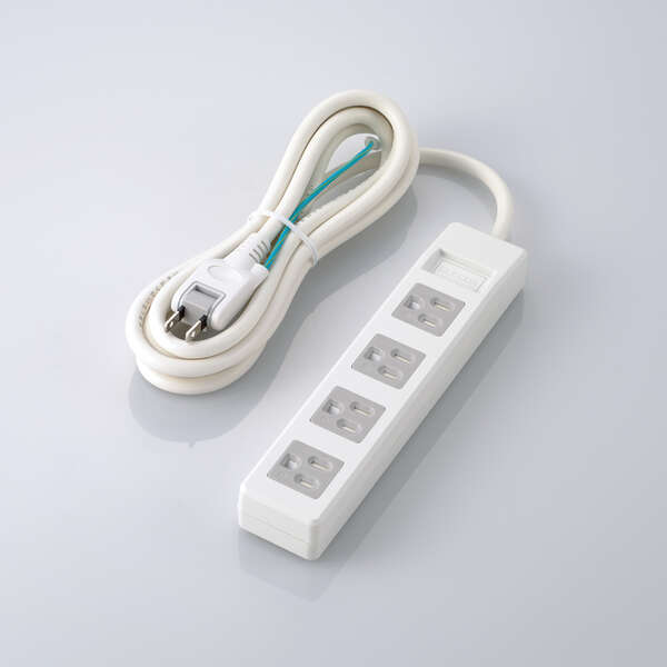 エレコム AC125V/15Ax2.5m タップ(4口・ｼｬｯﾀｰ付) T-T1D-3425WH