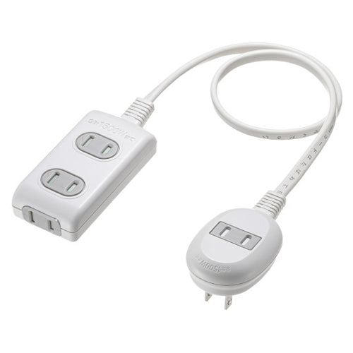 サンワサプライ AC125V/15Ax 0.5m タップ(4口) TAP-B9-05K