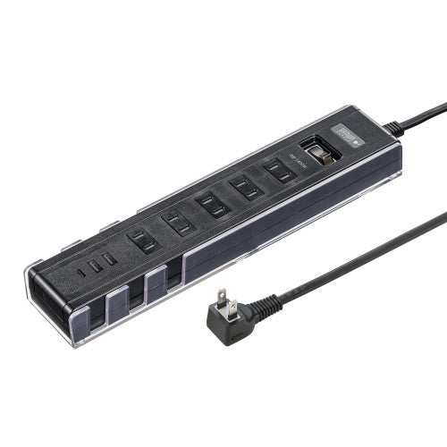 サンワサプライ AC100V/14A/1.5m ﾀｯﾌﾟ(USB充電ﾎﾟｰﾄ5個付/ｸﾛ TAP-B47UC-15BK