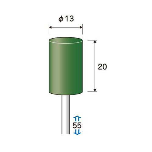 永興電機工業（E-FORCE） 13x20mm/3mm軸 軸付フェルトバフ(酸化ｸﾛﾑ) 7012117