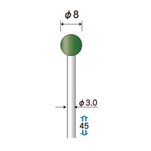 永興電機工業（E-FORCE） φ 8mm/3mm軸 軸付フェルトバフ(酸化ｸﾛﾑ) 7012312
