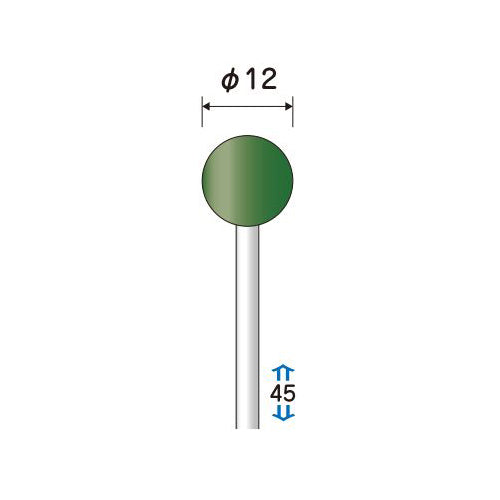 永興電機工業（E-FORCE） φ12mm/3mm軸 軸付フェルトバフ(酸化ｸﾛﾑ) 7012314