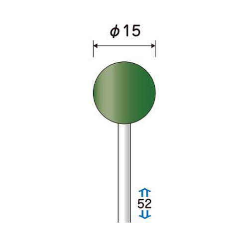 永興電機工業（E-FORCE） φ15mm/3mm軸 軸付フェルトバフ(酸化ｸﾛﾑ) 7012315