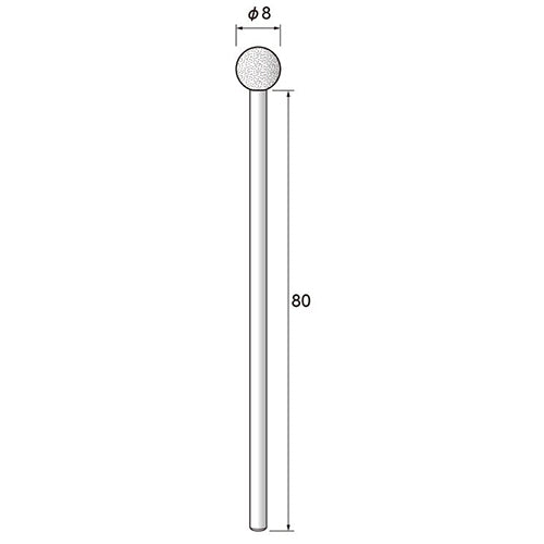 永興電機工業（E-FORCE） #100･ φ 8mm/3mm軸 ロング軸付砥石(WA) 3A12083