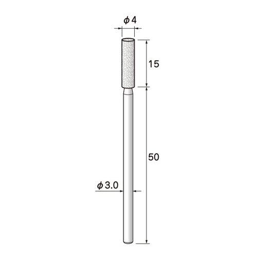 永興電機工業（E-FORCE） #100･ 4x15mm/3mm軸 ロング軸付砥石(WA) 3A12076