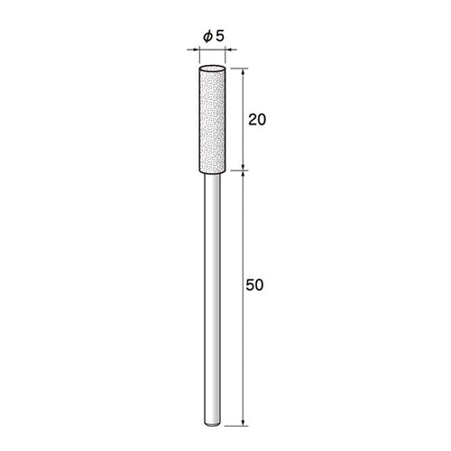 永興電機工業（E-FORCE） #100･ 5x20mm/3mm軸 ロング軸付砥石(WA) 3A12077
