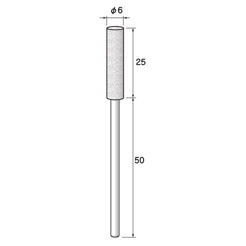 永興電機工業（E-FORCE） #100･ 6x25mm/3mm軸 ロング軸付砥石(WA) 3A12078