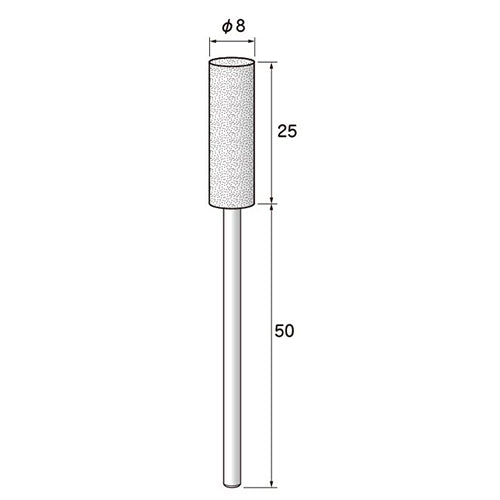 永興電機工業（E-FORCE） #100･ 8x25mm/3mm軸 ロング軸付砥石(WA) 3A12080