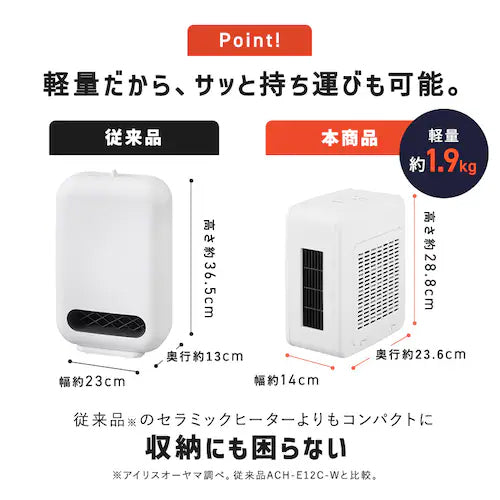アイリスオーヤマ（IRIS　OHYAMA） AC100V/1200W セラミックファンヒーター ACH-KD12A-W