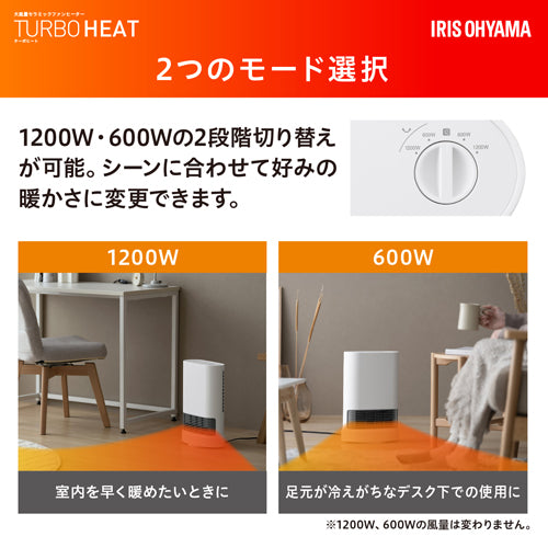 アイリスオーヤマ（IRIS OHYAMA） AC100V/1200W ｾﾗﾐｯｸﾌｧﾝﾋｰﾀｰ(左右首振り) ACH-LDSW12A