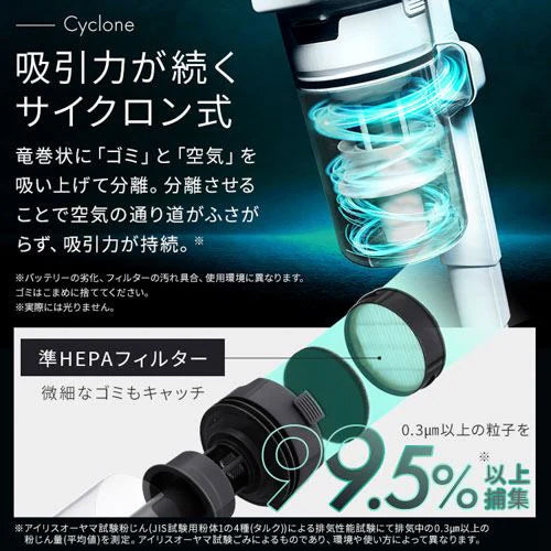 アイリスオーヤマ（IRIS　OHYAMA） [充電式] 掃除機･スティック型(ｻｲｸﾛﾝ式) SCD-185P-W