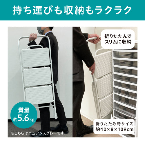 アイリスオーヤマ（IRIS OHYAMA） 400x600x960mm 踏台(ﾜｲﾄﾞｽﾃｯﾌﾟ) OSU-3R