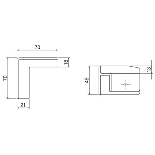 ESCO（エスコ） 70x70mm ﾌﾟﾗﾀﾞﾝｺｰﾅｰｾｯﾄ(L2個+R2個/白) EA911BG-15A