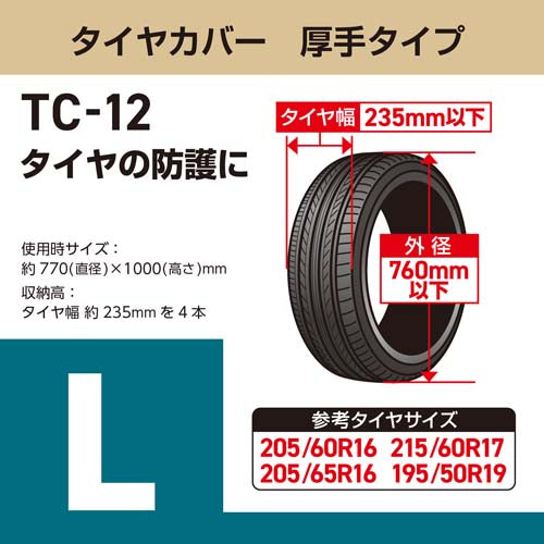 大自工業（Meltec） 770x1000mm タイヤカバー(4本用) TC-12