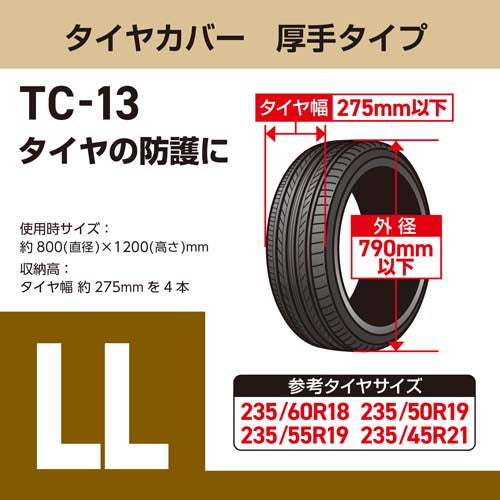 大自工業（Meltec） 800x1200mm タイヤカバー(4本用) TC-13