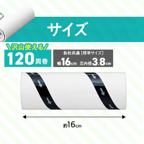 アイリスオーヤマ(IRIS OHYAMA) 160mm 交換用ロール(ホワイト/3巻)120周巻 NC-SH1203P