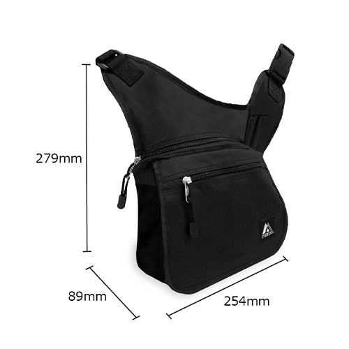 ESCO（エスコ） 279x89x254mm/4.9L ﾒｯｾﾝｼﾞｬｰﾊﾞｯｸﾞ(ﾌﾞﾗｯｸ) EA927CH-201