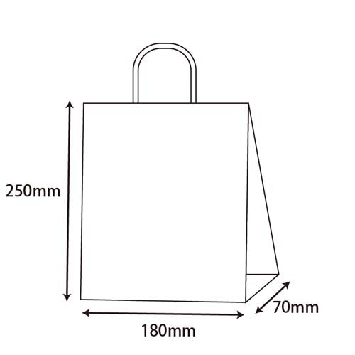 ESCO（エスコ） 180x 70x250mm 紙袋(無地/25枚) EA927SA-39