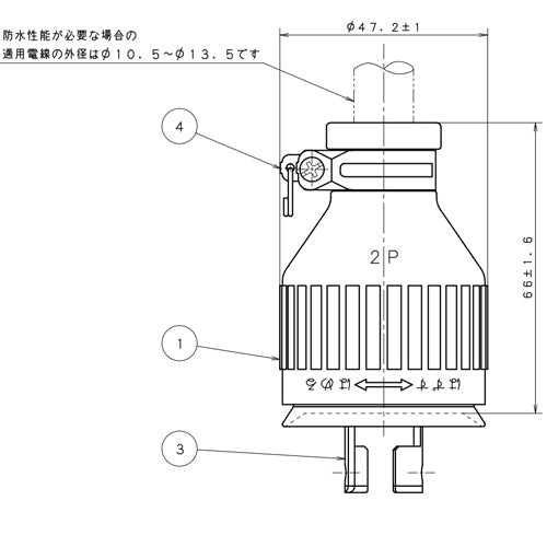 パナソニック（Panasonic） 250V/20A 防水型引掛けプラグ(2P) WF8220K
