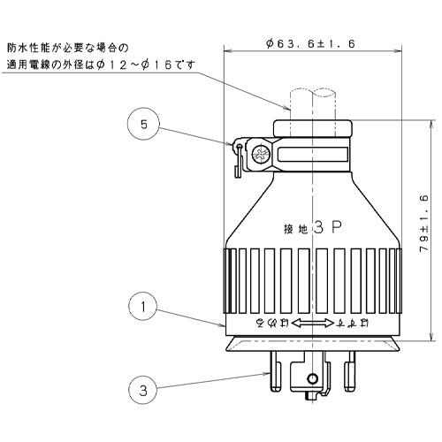 パナソニック（Panasonic） 250V/20A 防水型引掛けプラグ(接地3P) WF8420K