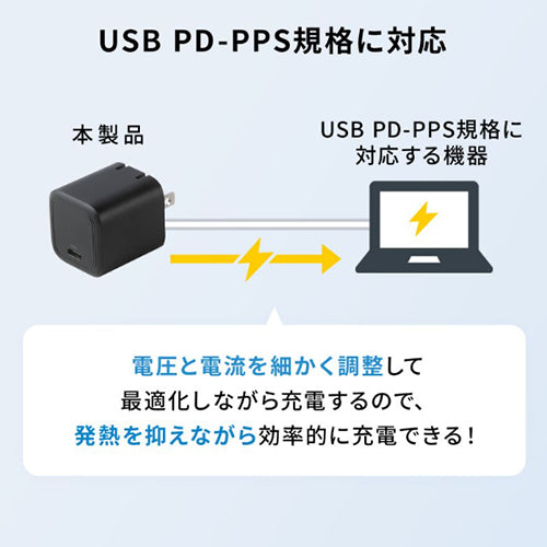 サンワサプライ AC100-240V USB充電器(PD45W/TypeC) ACA-PD109BK