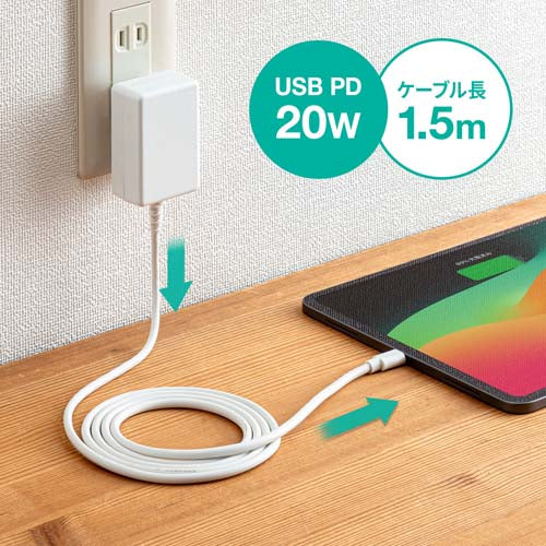 サンワサプライ AC100-240V ＡＣ充電器(USB PD対応/Type-C) ACA-PD102W