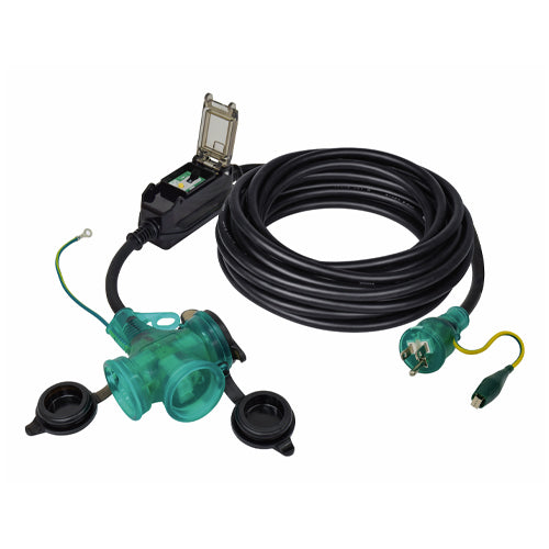 日動工業 15A/10m 漏電保護プラグ(防雨型) PBW-EB10T-S