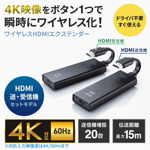 サンワサプライ [ﾜｲﾔﾚｽ] ＨＤＭＩｴｸｽﾃﾝﾀﾞｰ(HDMI接続用) VGA-EXWHD12