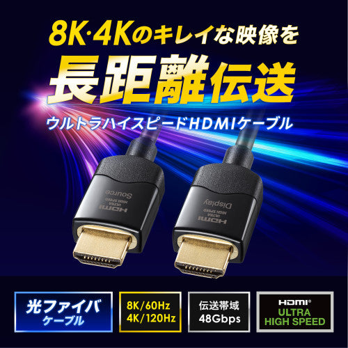 サンワサプライ 15m   ＨＤＭＩ(光ﾌｧｲﾊﾞｰ・ｳﾙﾄﾗﾊｲｽﾋﾟｰﾄﾞ) KM-HD20-UFB150