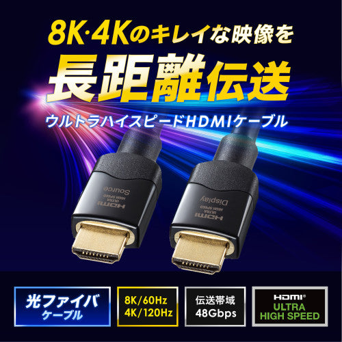 サンワサプライ 20m   ＨＤＭＩ(光ﾌｧｲﾊﾞｰ・ｳﾙﾄﾗﾊｲｽﾋﾟｰﾄﾞ) KM-HD20-UFB200