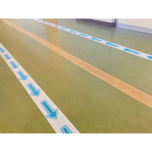 ESCO（エスコ） 100mmx10m 誘導用矢印ﾃｰﾌﾟ(床・壁面用/青) EA944RR-53