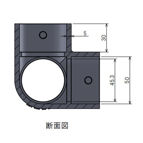 ESCO（エスコ） 48.6mm パイプジョイント(ｺｰﾅｰY継ぎ) EA948TF-10A